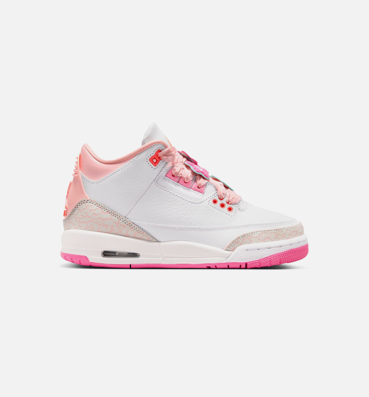 Air Jordan 3 Retro Spring Flowers Grade School Lifestyle Shoe - Pearl PinkPink BloomPink GlowHyper Orange