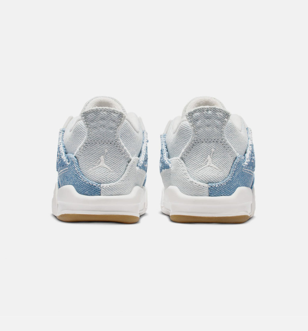 Air Jordan 4 Retro Worn Blue Infant Toddler Lifestyle Shoe - SailWorn BlueMetallic Gold