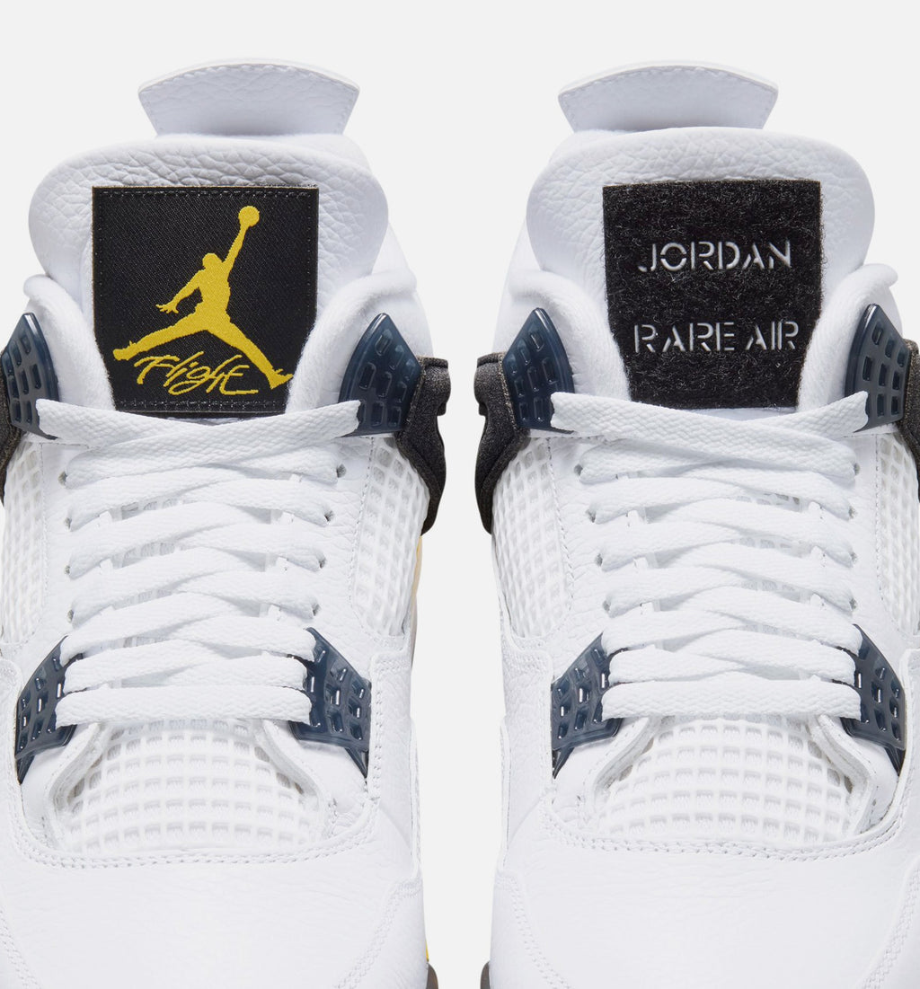 Air Jordan 4 Retro Rare Air Tour Yellow Preschool Lifestyle Shoe - WhiteDark Blue GreyBlackTour Yellow Free Shipping
