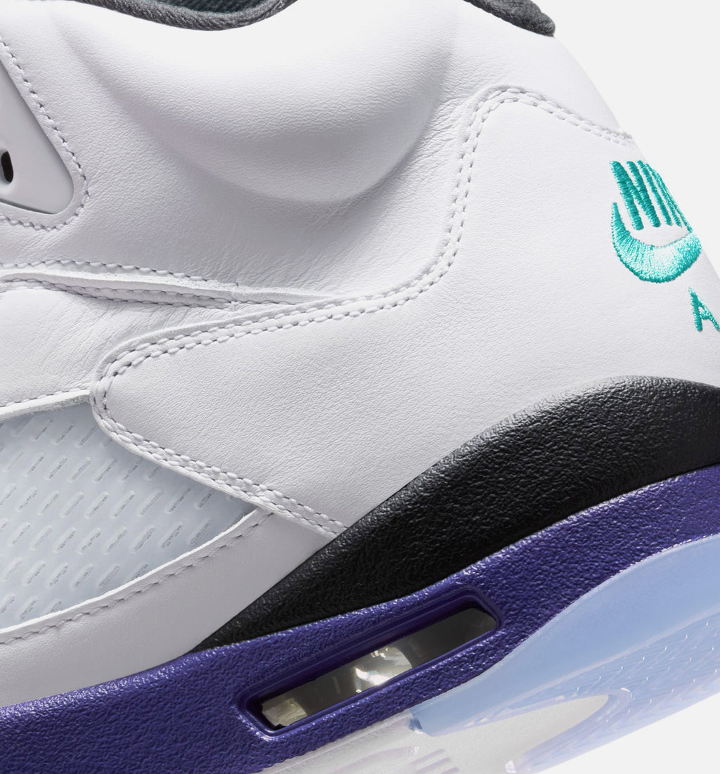Air Jordan 5 Retro Grape Mens Lifestyle Shoe - WhiteNew EmeraldGrape IceBlack