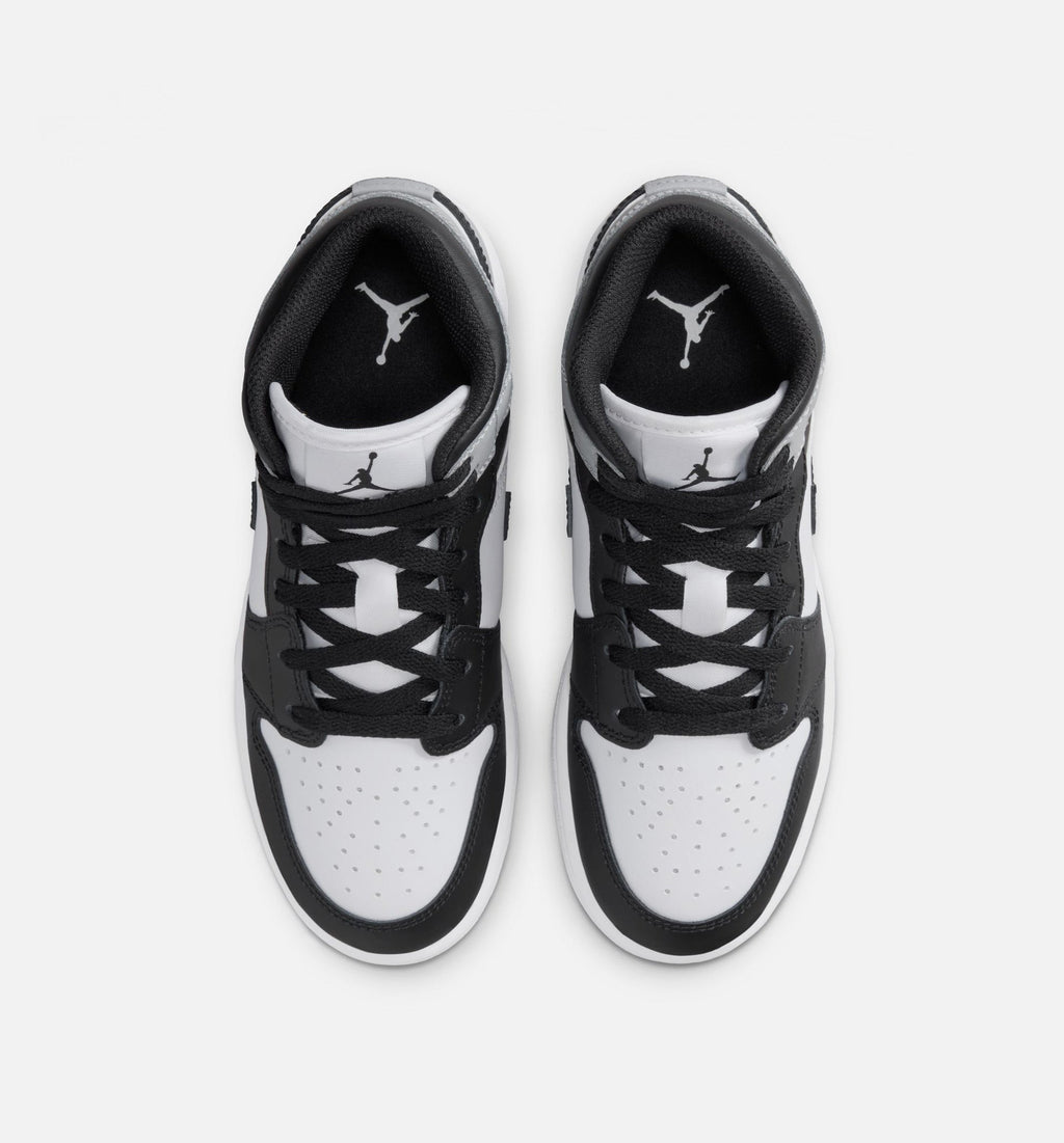 Air Jordan 1 Mid Grade School Lifestyle Shoe - WhiteLight Smoke GreyBlack