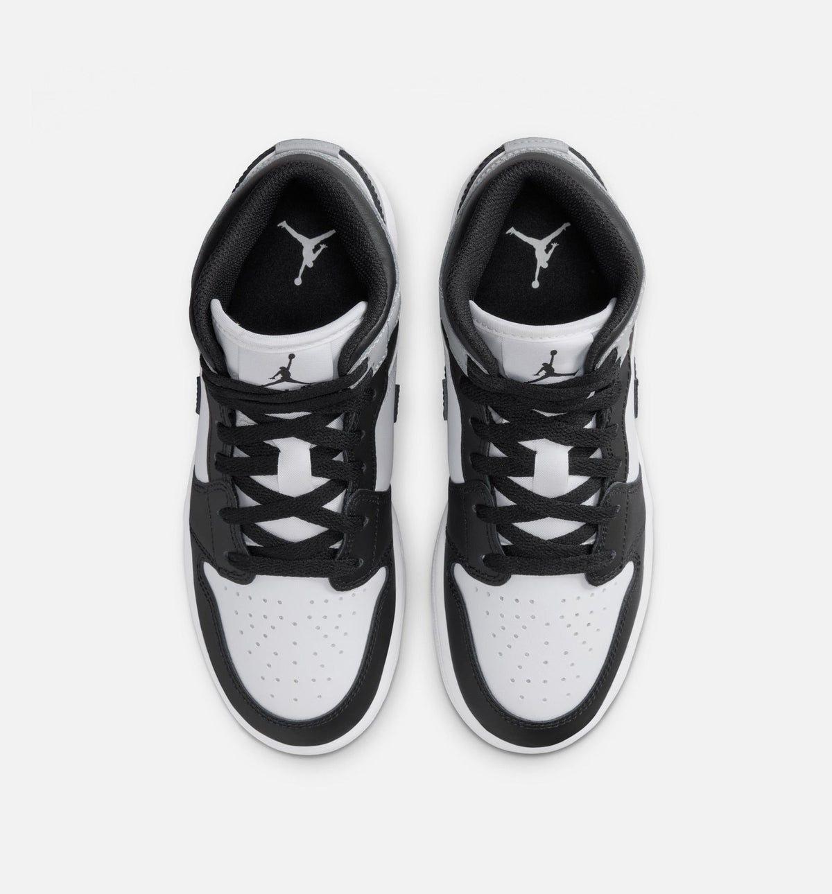 Air Jordan 1 Mid Grade School Lifestyle Shoe - WhiteLight Smoke GreyBlack