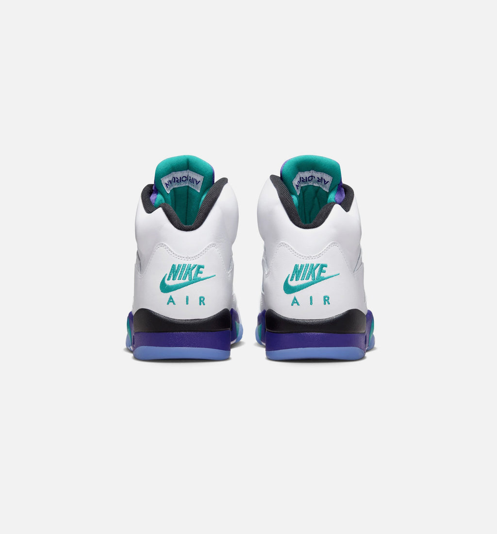 Air Jordan 5 Retro Grape Mens Lifestyle Shoe - WhiteNew EmeraldGrape IceBlack