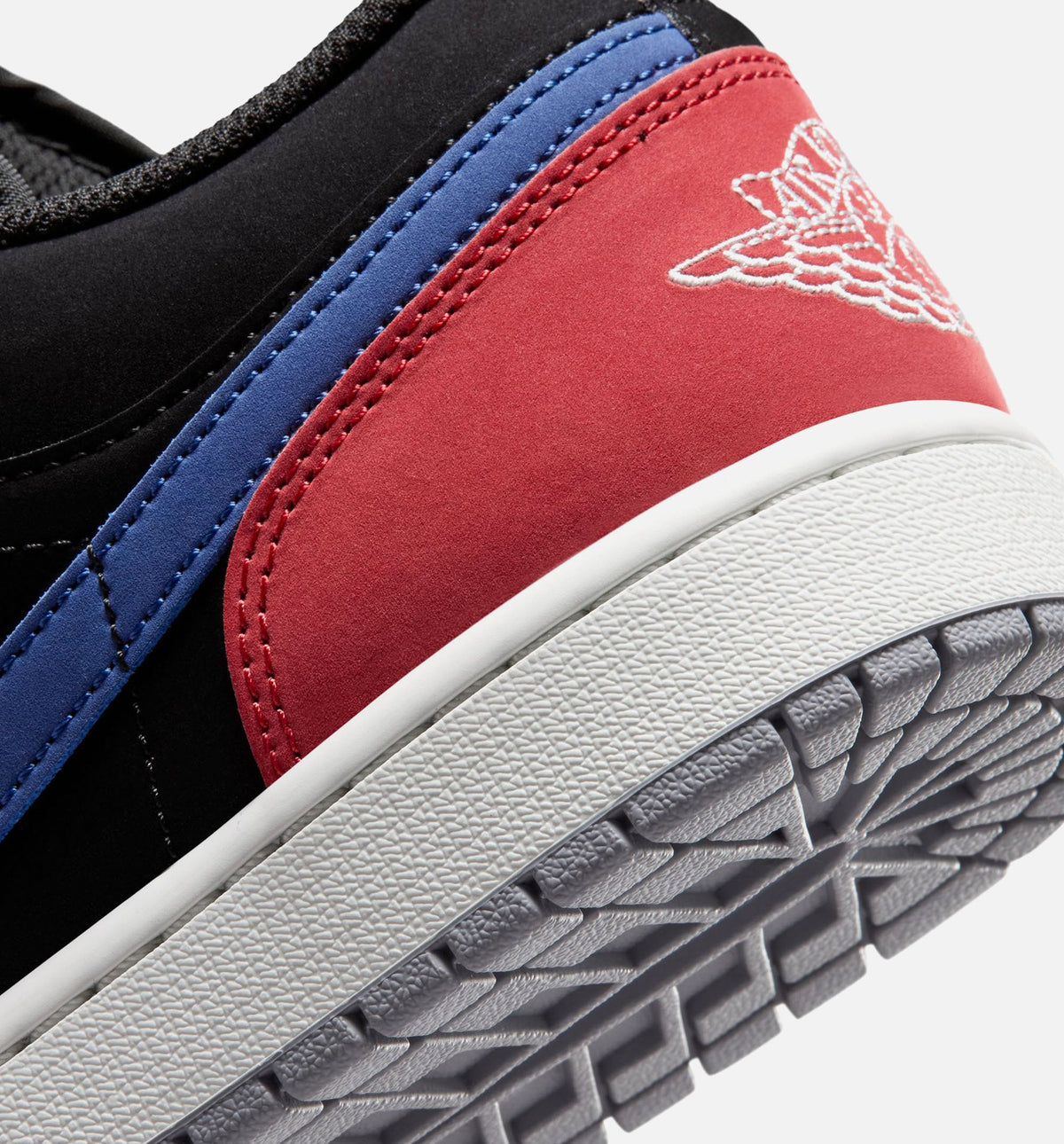 Air Jordan 1 Low Mens Lifestyle Shoe - BlackSummit WhiteTrue BlueVarsity Red)