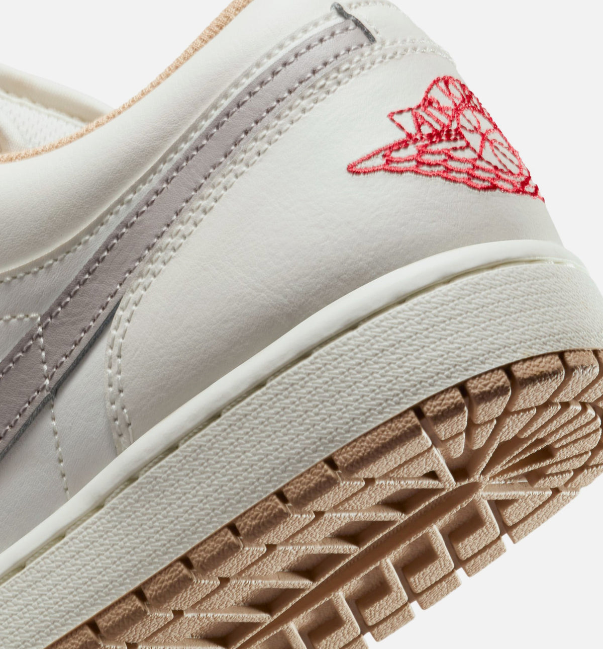 Air Jordan 1 Low Mens Lifestyle Shoe - SailFire RedCollege GreyHemp