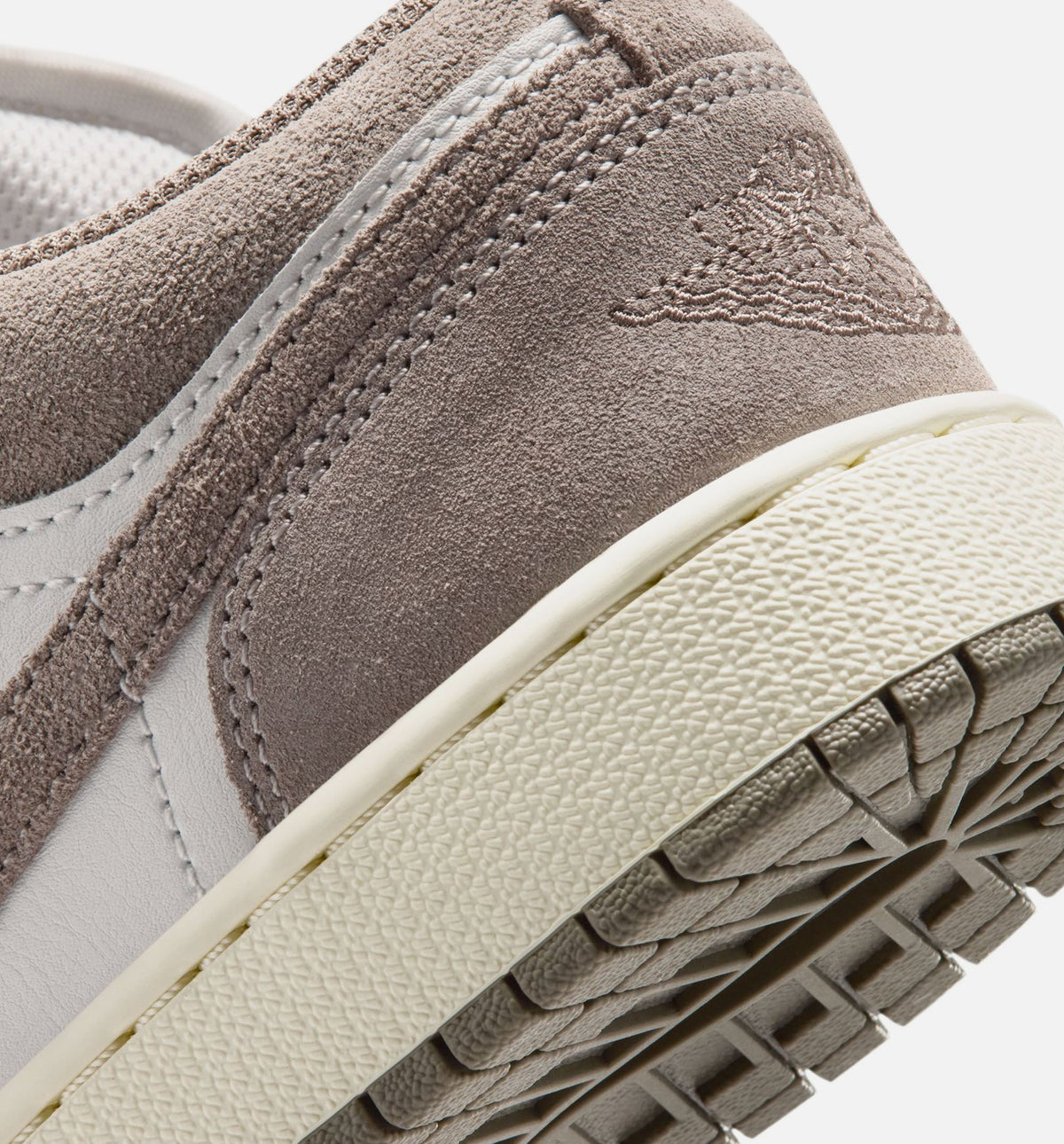 Air Jordan 1 Low Grade School Lifestyle Shoe - Olive GreyEnigma StoneSummit White