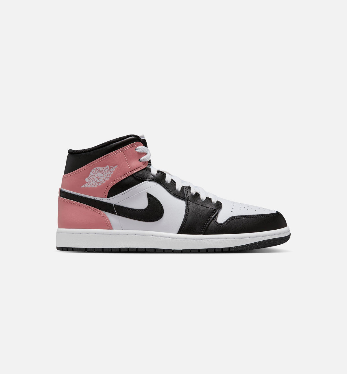 Air Jordan 1 Mid Mens Lifestyle Shoe - WhiteRust PinkBlack