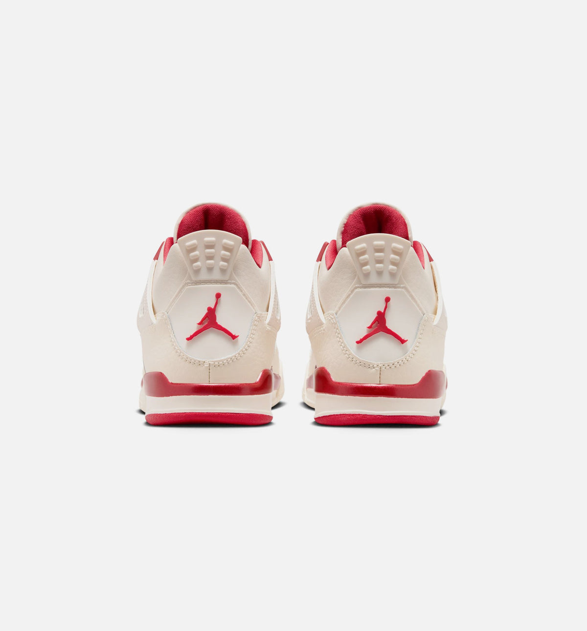 Air Jordan 4 Retro Valentines Day Preschool Lifestyle Shoe - Pale IvorySierra RedTough Red