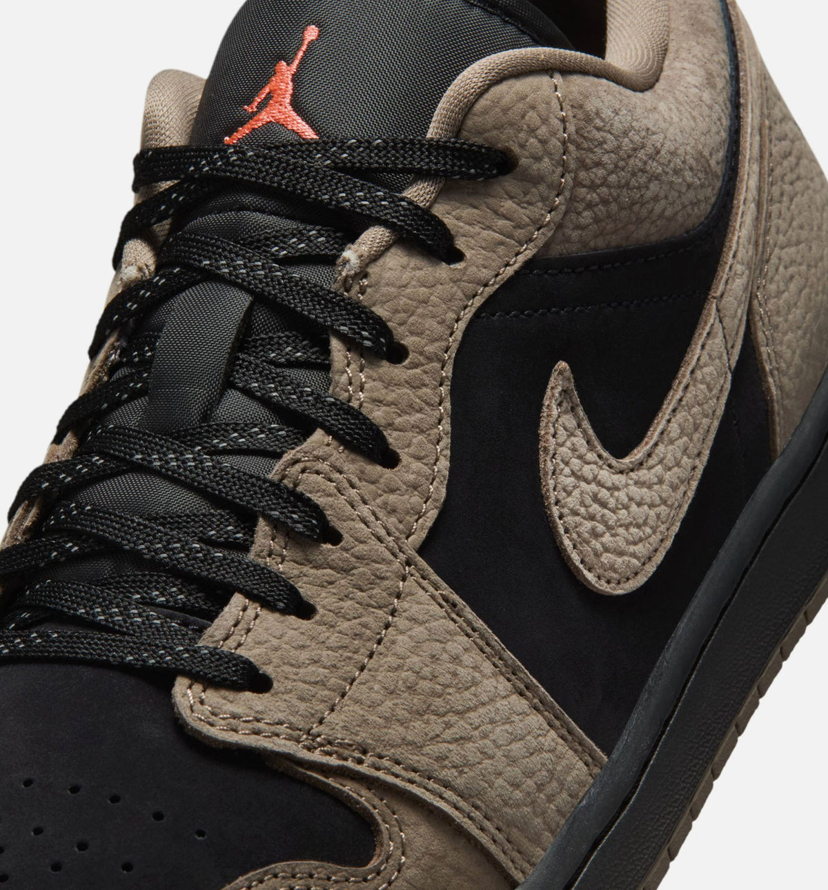 Air Jordan 1 Low SE Mens Lifestyle Shoe - BlackOlive GreyLight Wild Mango