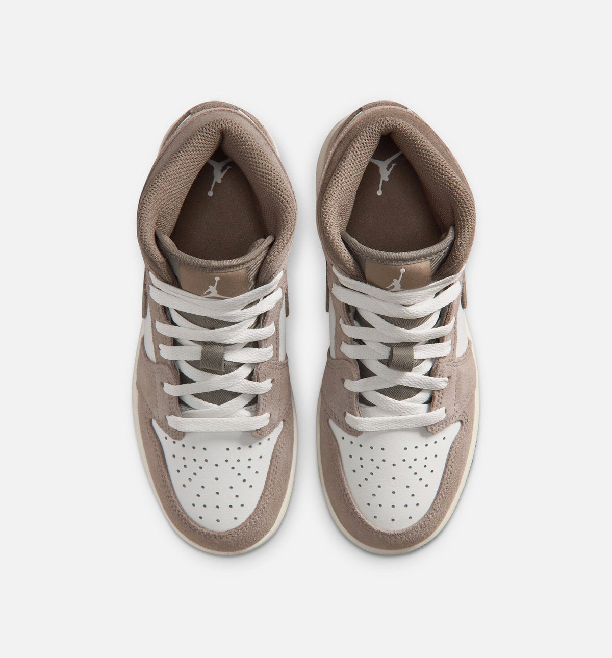 Air Jordan 1 Mid Grade School Lifestyle Shoe - Enigma StoneOlive GreySummit White