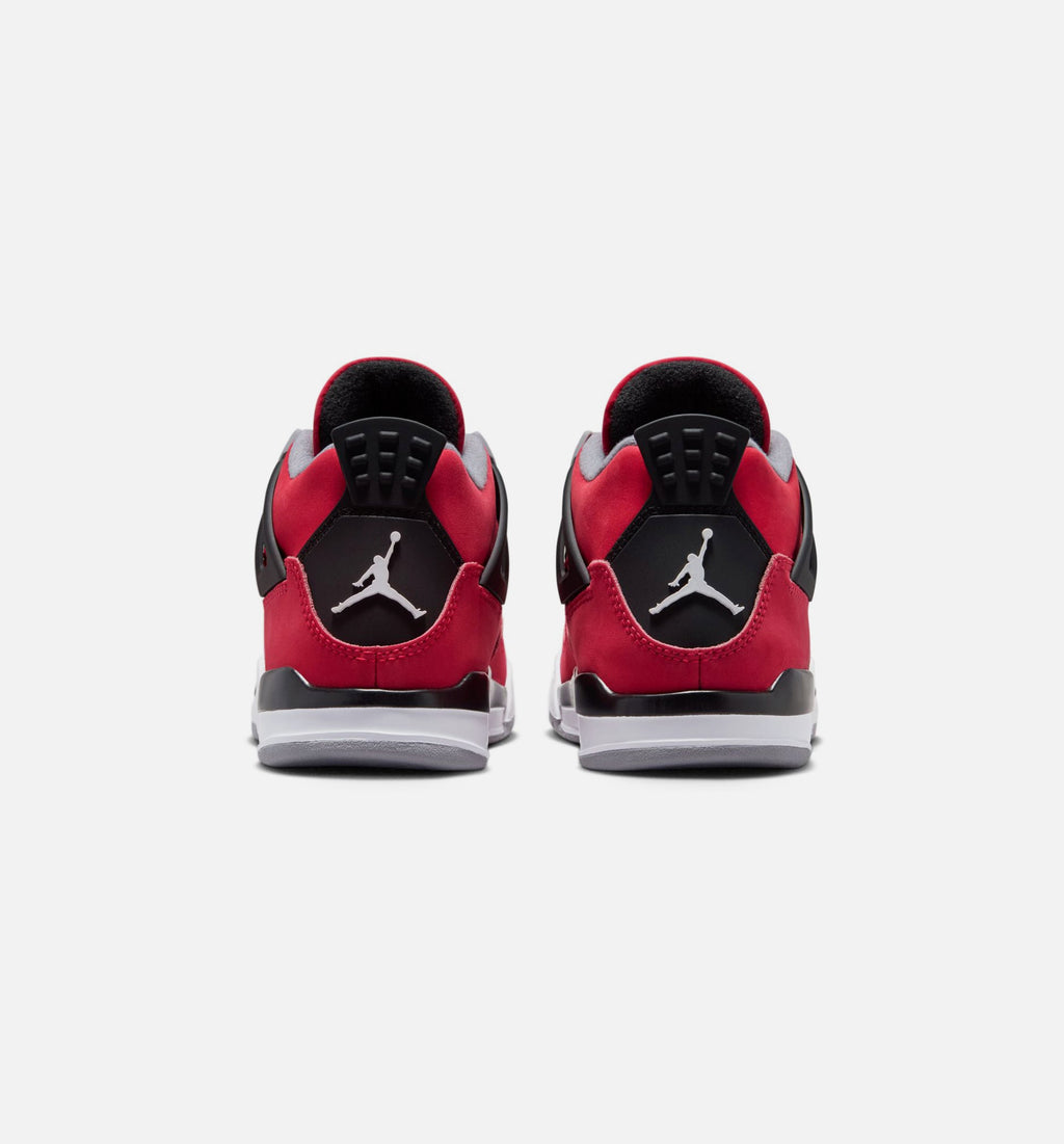 Air Jordan 4 Retro Toro Bravo Preschool Lifestyle Shoe - Fire RedWhiteBlackCement Grey Free Shipping