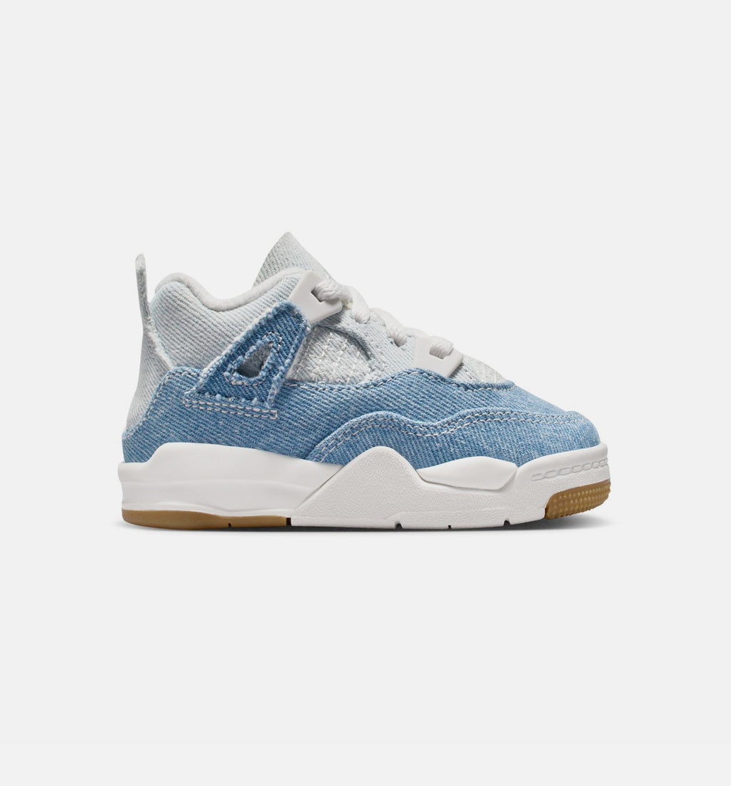 Air Jordan 4 Retro Worn Blue Infant Toddler Lifestyle Shoe - SailWorn BlueMetallic Gold