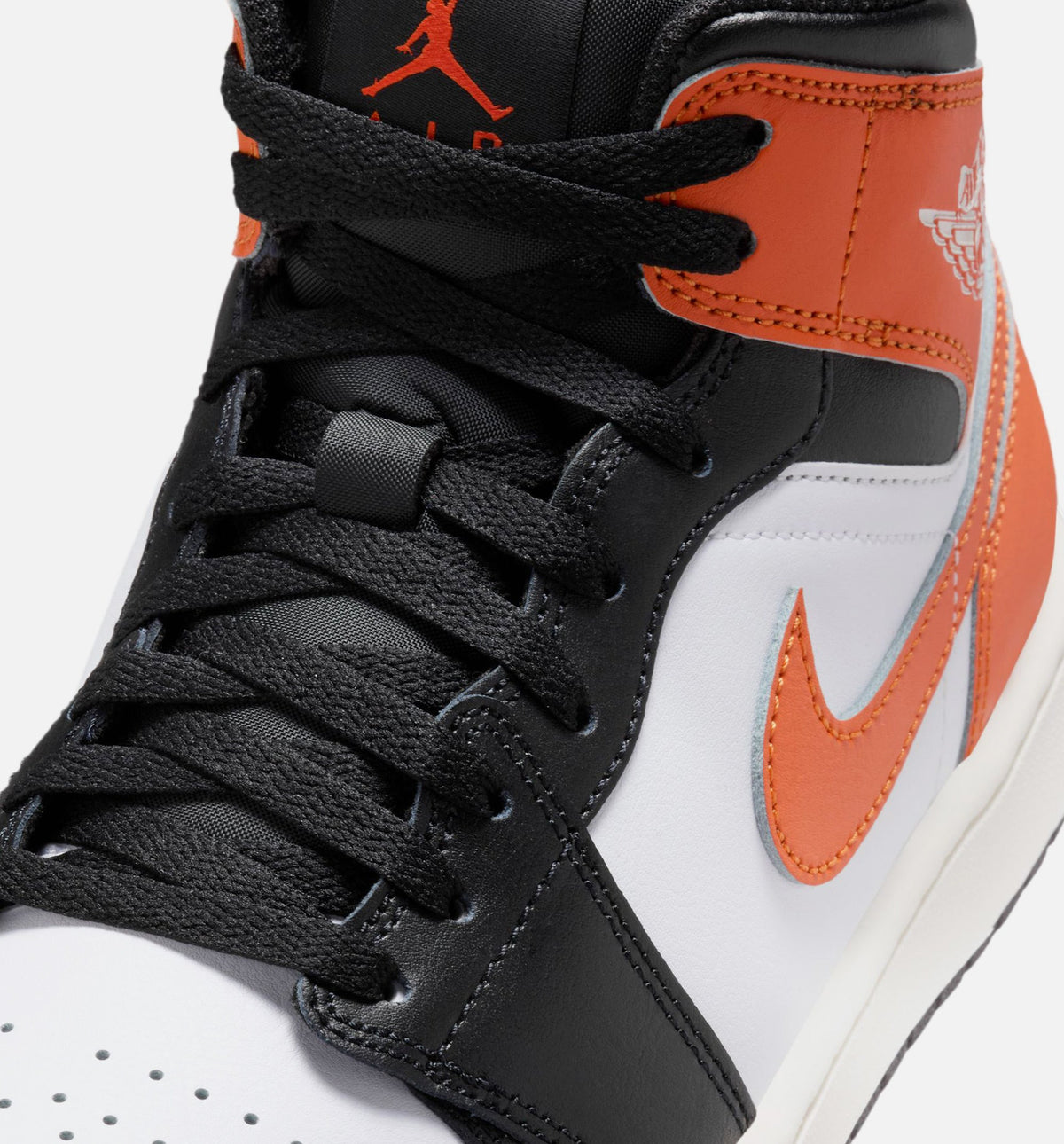 Air Jordan 1 Mid Mens Lifestyle Shoe - StarfishWhiteSailBlack