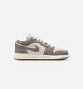 Air Jordan 1 Low Grade School Lifestyle Shoe - Olive GreyEnigma StoneSummit White
