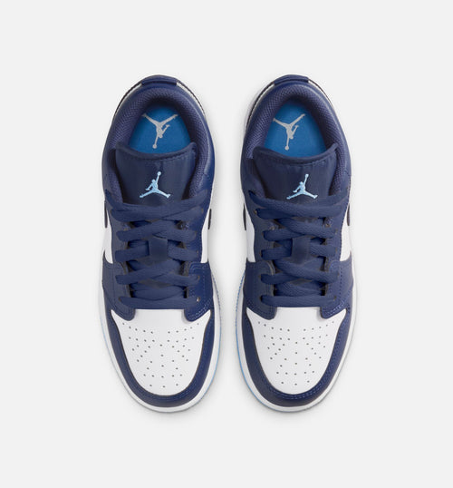 Air Jordan 1 Low Grade School Lifestyle Shoe - Midnight NavyUniversity BlueWhite