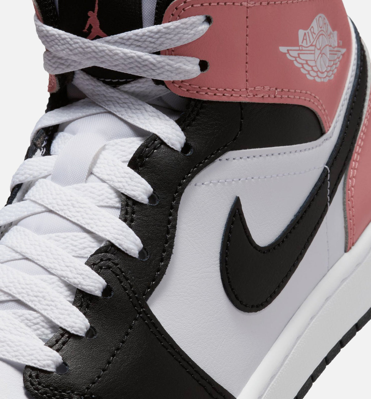 Air Jordan 1 Mid Mens Lifestyle Shoe - WhiteRust PinkBlack