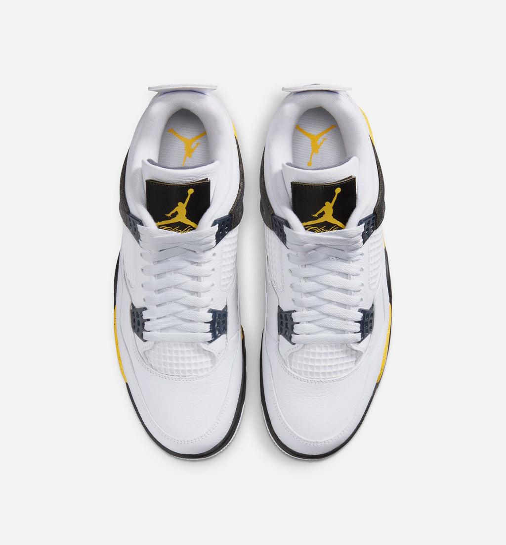 Air Jordan 4 Retro Rare Air Tour Yellow Preschool Lifestyle Shoe - WhiteDark Blue GreyBlackTour Yellow Free Shipping