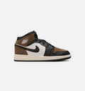 Air Jordan 1 Mid Grade School Lifestyle Shoe - BlackPhantomPalominoUniversity Red