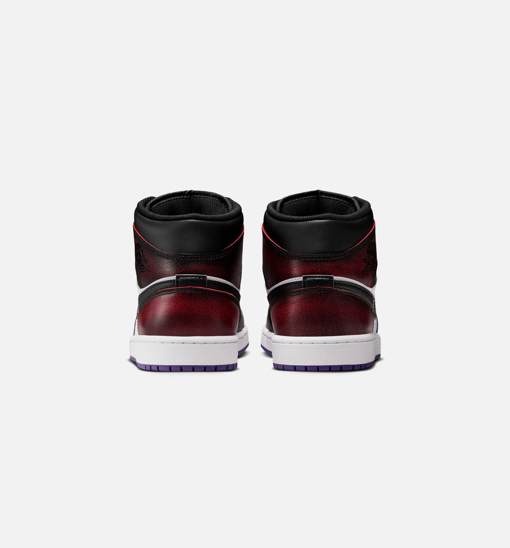 Air Jordan 1 Mid SE Mens Lifestyle Shoe - True RedWhiteCourt PurpleBlack