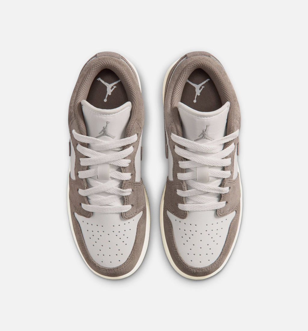 Air Jordan 1 Low Grade School Lifestyle Shoe - Olive GreyEnigma StoneSummit White