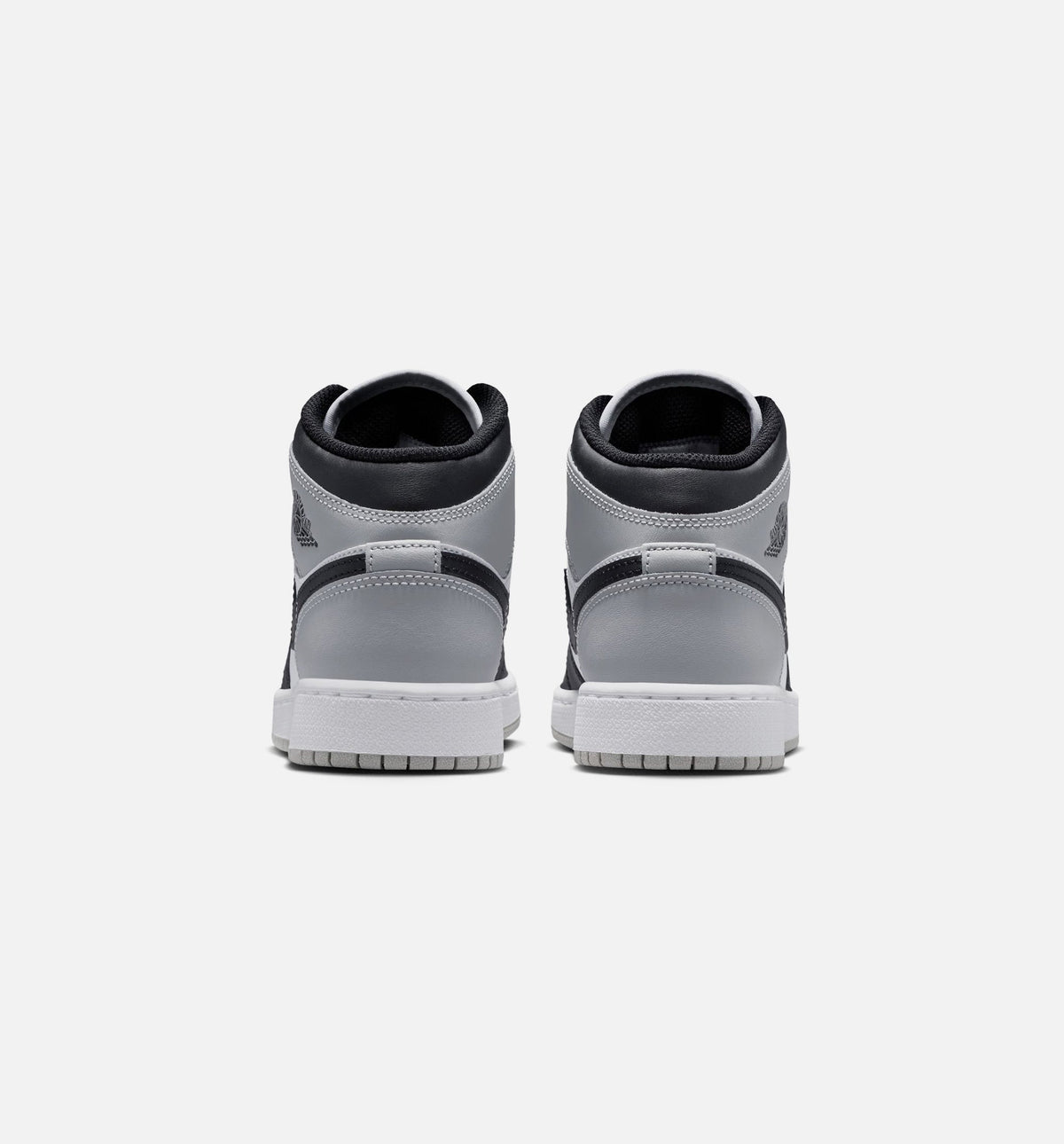 Air Jordan 1 Mid Grade School Lifestyle Shoe - WhiteLight Smoke GreyBlack