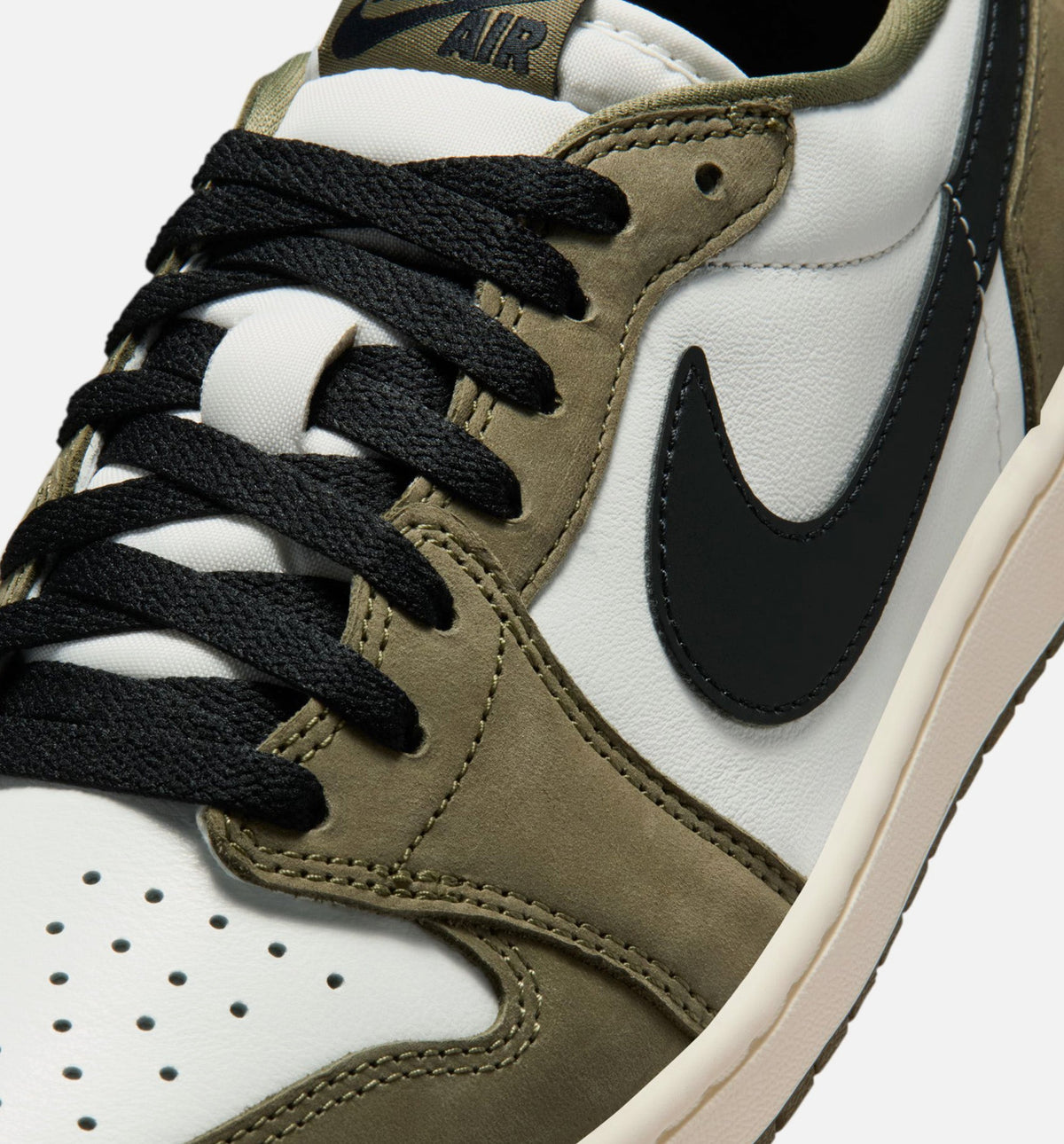 Air Jordan 1 Low OG Medium Olive And Summit White Mens Lifestyle Shoe - Medium OliveBlackSummit WhiteSail