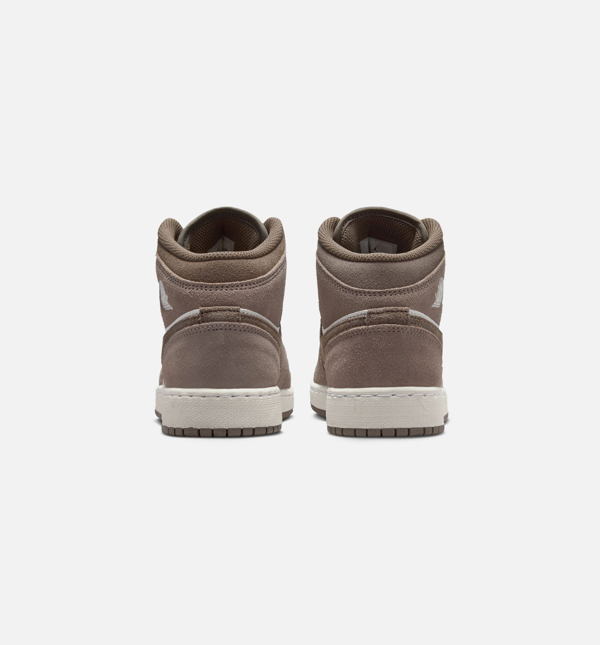 Air Jordan 1 Mid Grade School Lifestyle Shoe - Enigma StoneOlive GreySummit White
