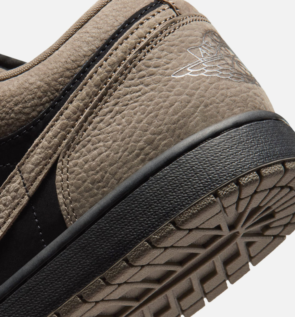 Air Jordan 1 Low SE Mens Lifestyle Shoe - BlackOlive GreyLight Wild Mango