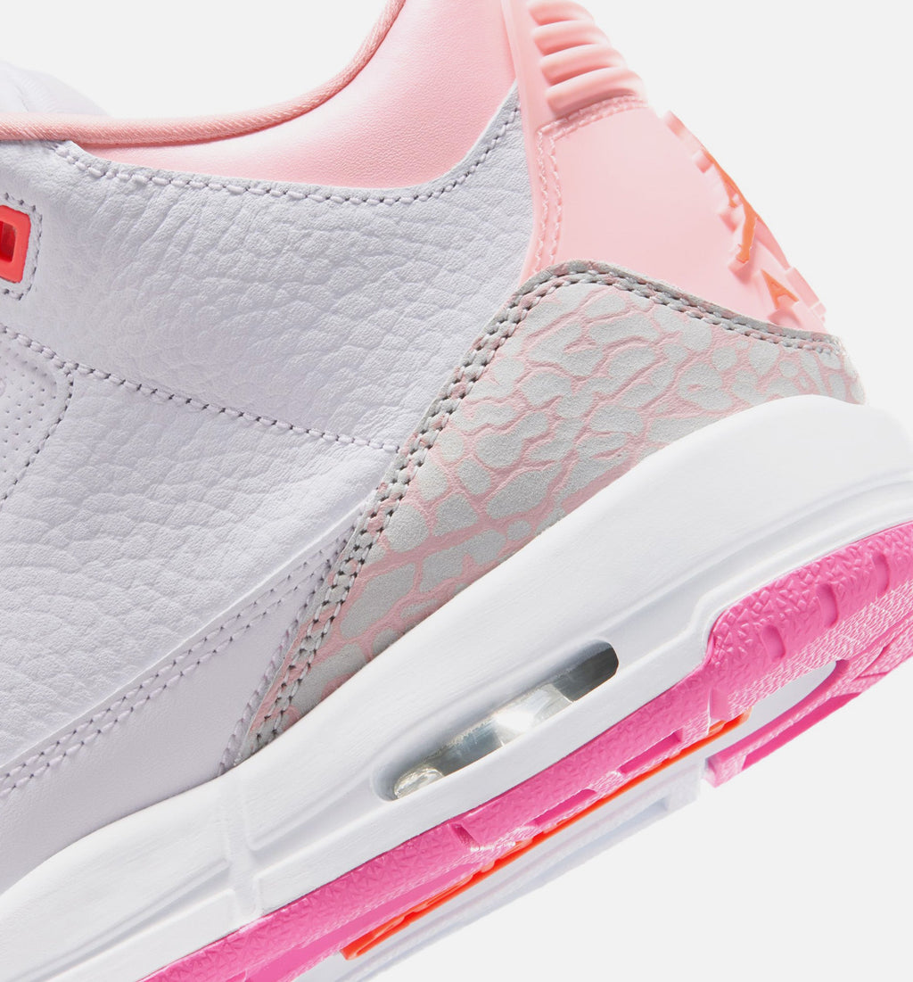 Air Jordan 3 Retro Spring Flowers Grade School Lifestyle Shoe - Pearl PinkPink BloomPink GlowHyper Orange