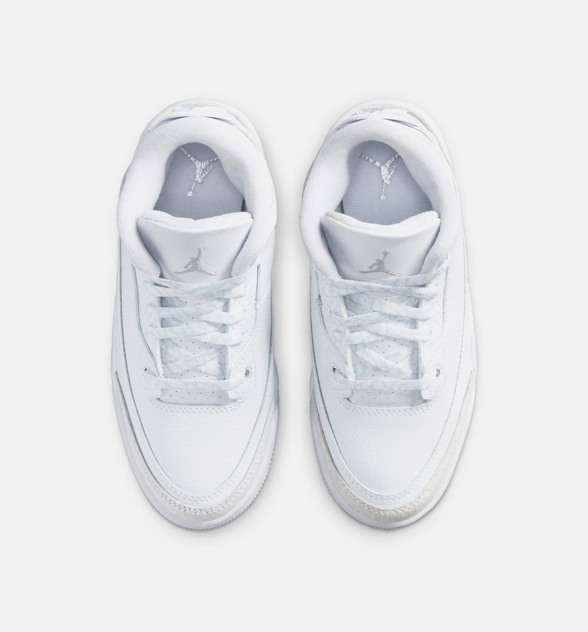Air Jordan 3 Retro White and Silver Preschool Lifestyle Shoe - WhiteMetallic Silver Free Shipping