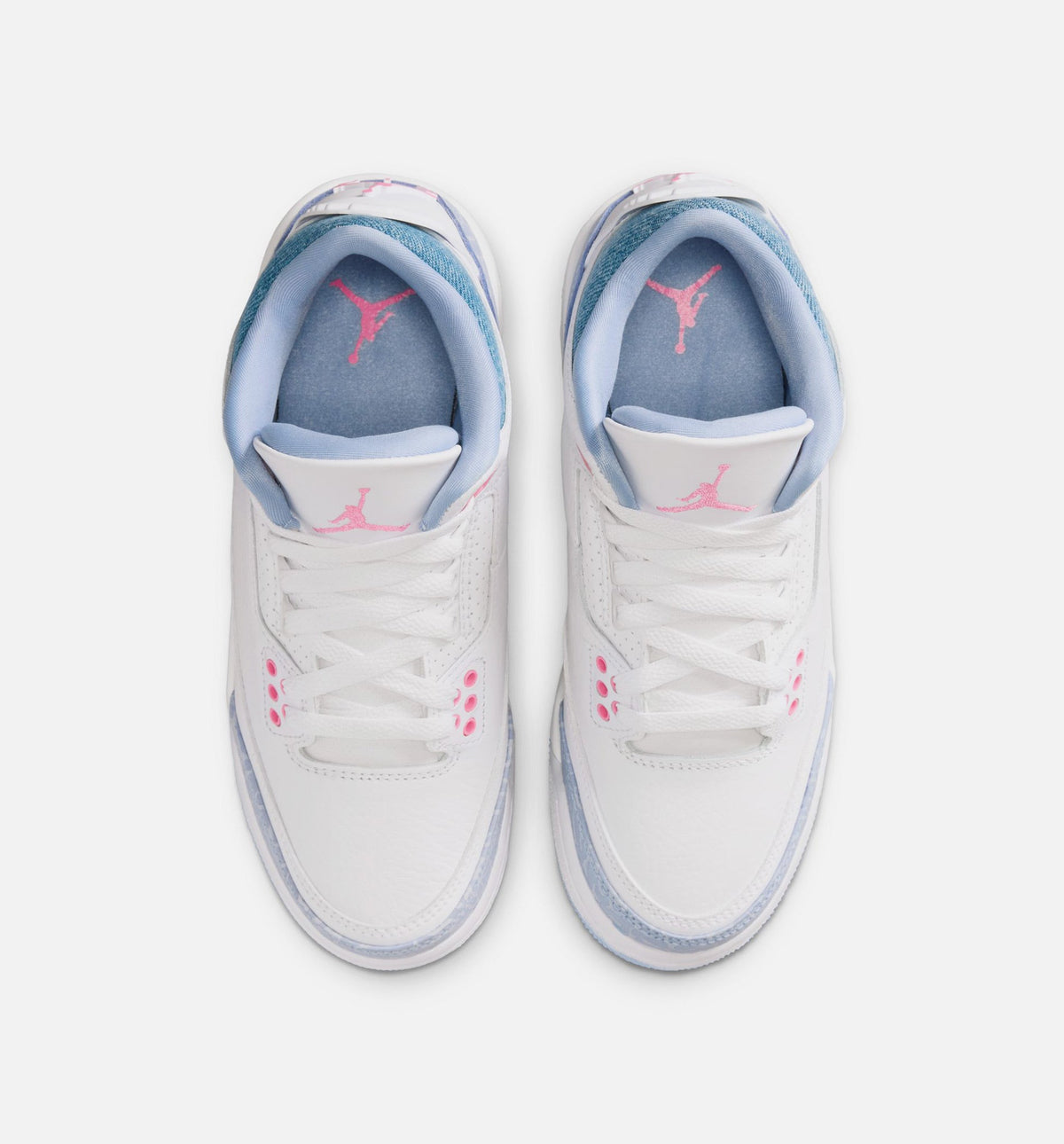 Air Jordan 3 Retro Cobalt Bliss Grade School Lifestyle Shoe - WhiteCobalt BlissFootball GreyPink Glow
