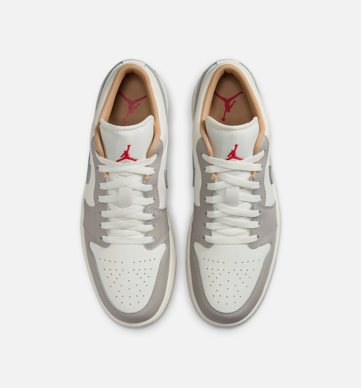 Air Jordan 1 Low Mens Lifestyle Shoe - SailFire RedCollege GreyHemp