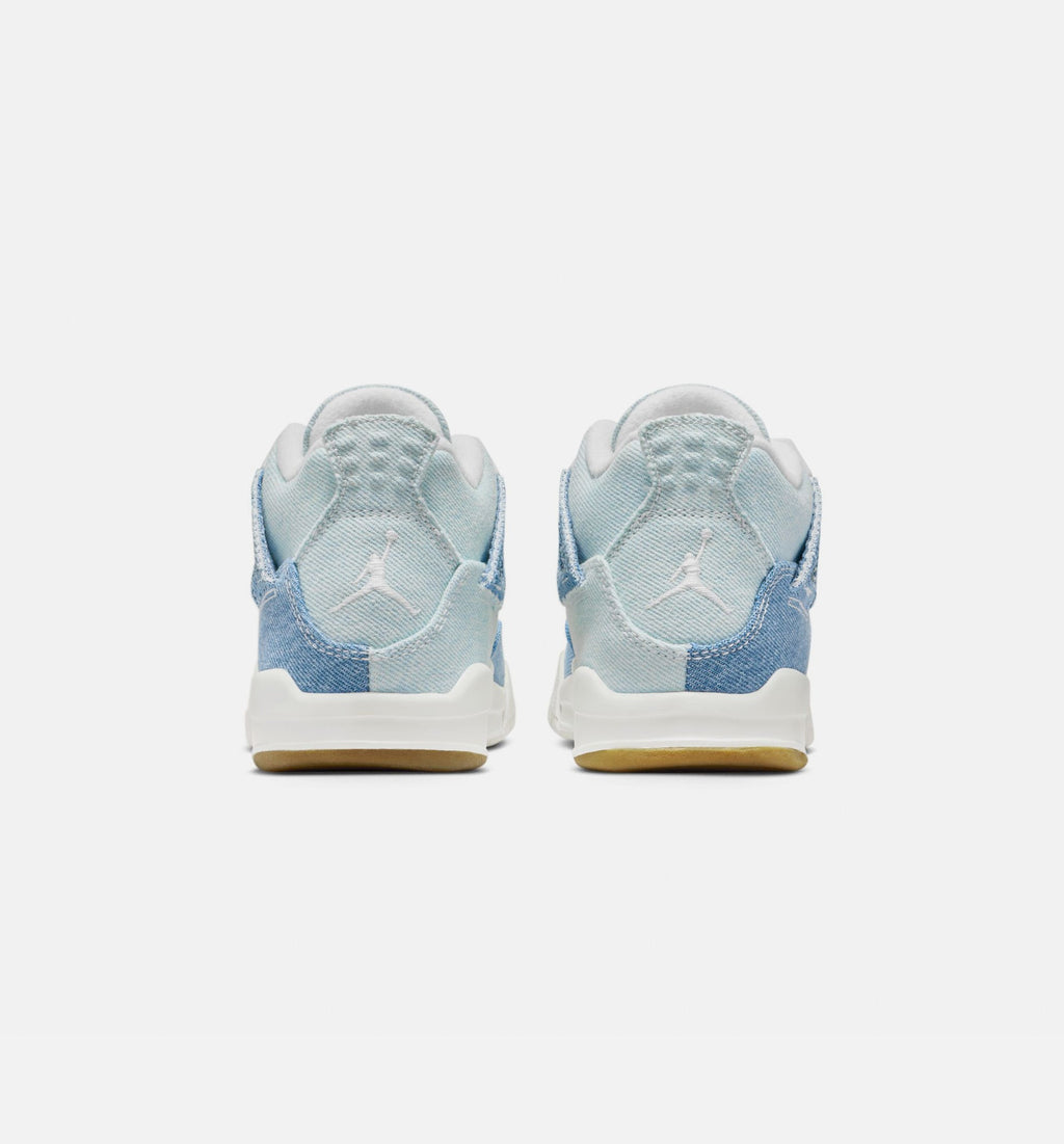 Air Jordan 4 Retro Worn Blue Preschool Lifestyle Shoe - SailWorn BlueMetallic Gold