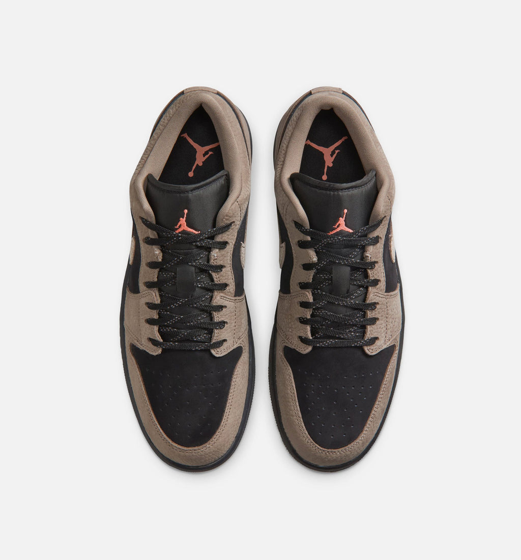 Air Jordan 1 Low SE Mens Lifestyle Shoe - BlackOlive GreyLight Wild Mango
