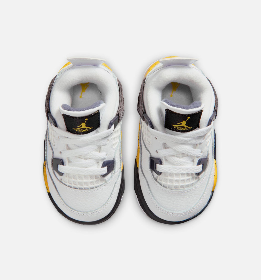 Air Jordan 4 Retro Rare Air Tour Yellow Infant Toddler Lifestyle Shoe - WhiteDark Blue GreyBlackTour Yellow Free Shipping