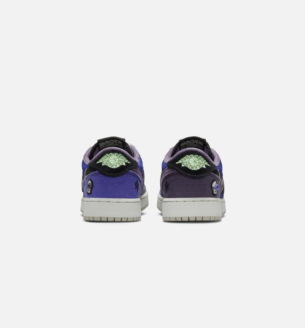 Air Jordan 1 Low OG Regency Purple and Dark Raisin Grade School Lifestyle Shoe - Regency PurpleVapor GreenBlackDark RaisinDaybreakLight Silver