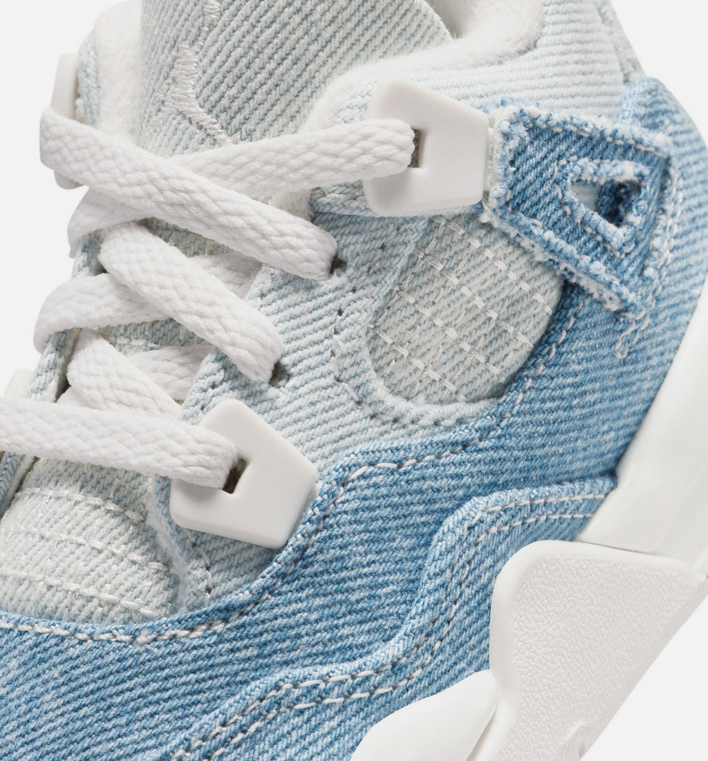 Air Jordan 4 Retro Worn Blue Infant Toddler Lifestyle Shoe - SailWorn BlueMetallic Gold