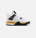 Air Jordan 4 Retro Rare Air Tour Yellow Infant Toddler Lifestyle Shoe - WhiteDark Blue GreyBlackTour Yellow Free Shipping