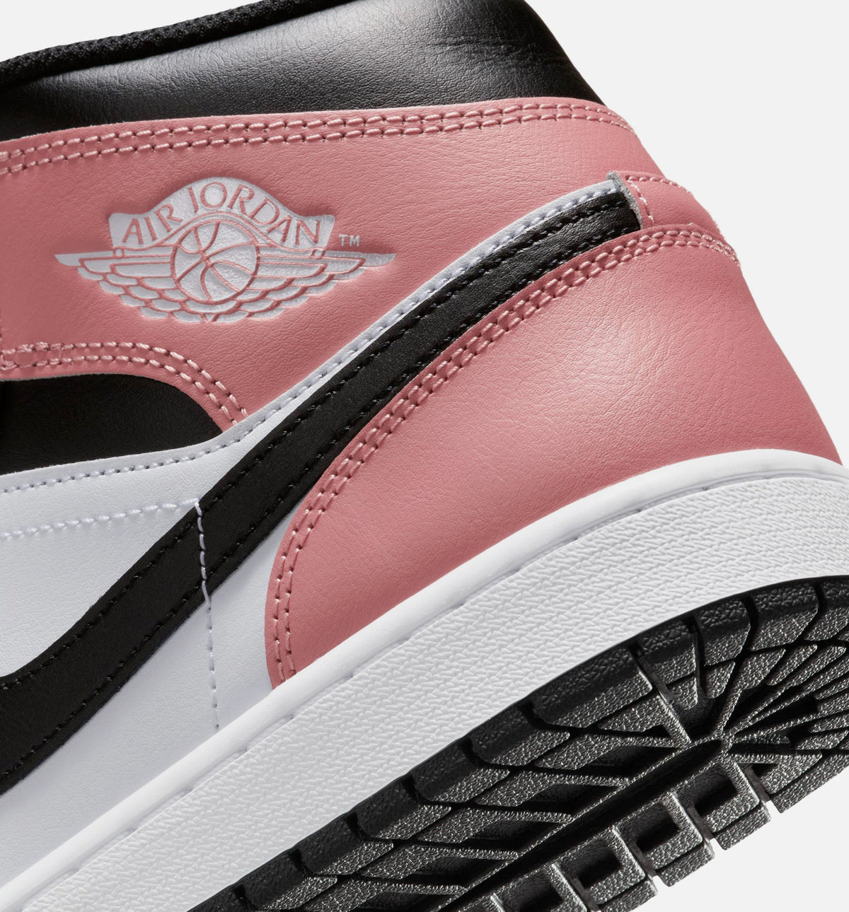 Air Jordan 1 Mid Mens Lifestyle Shoe - WhiteRust PinkBlack