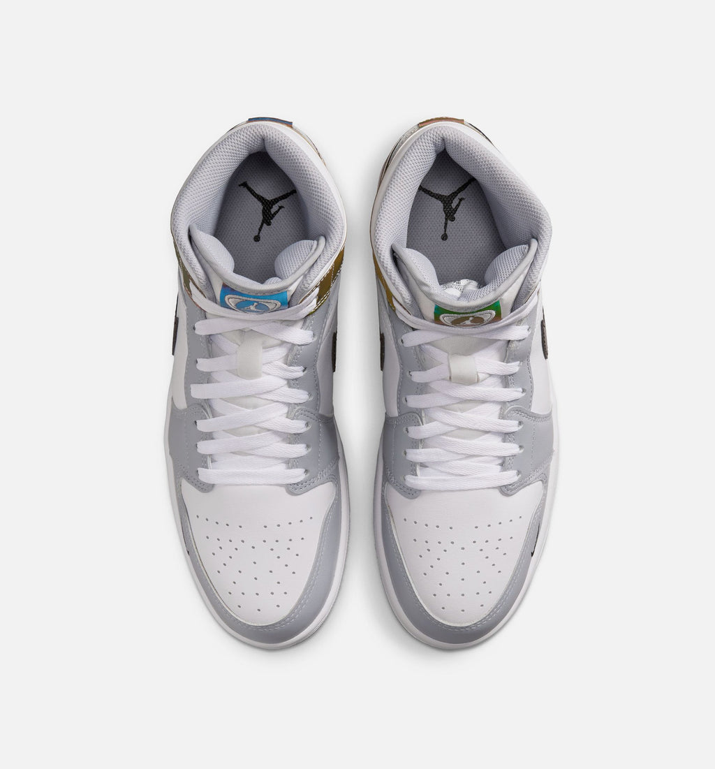Air Jordan 1 Mid SE Mens Lifestyle Shoe - BlackWhiteWolf Grey