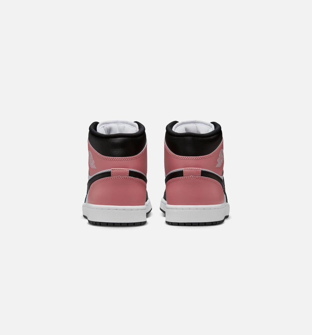 Air Jordan 1 Mid Mens Lifestyle Shoe - WhiteRust PinkBlack