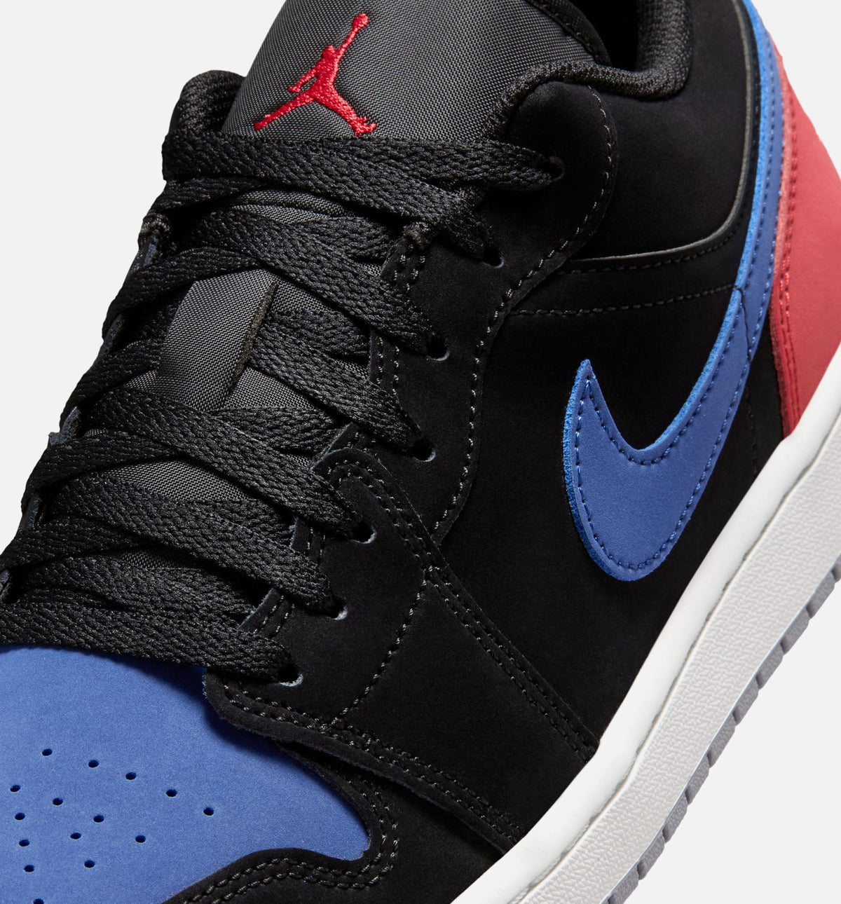 Air Jordan 1 Low Mens Lifestyle Shoe - BlackSummit WhiteTrue BlueVarsity Red)
