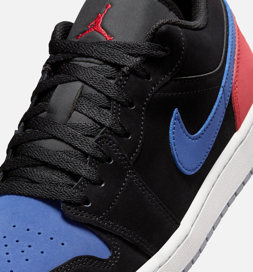 Air Jordan 1 Low Mens Lifestyle Shoe - BlackSummit WhiteTrue BlueVarsity Red)
